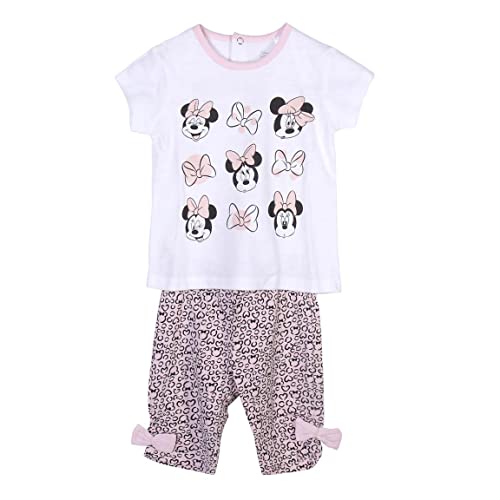 CERDÁ LIFE'S LITTLE MOMENTS Mädchen Kinder Anzug Set 2 Teile zusammengesetzt (T Shirt + Short) | Aus 95% Baumwolle und 5% Elastan von Minnie Mouse Bedruckt-Offizielle Lizenz Disney, Rosa, Normal von CERDÁ LIFE'S LITTLE MOMENTS
