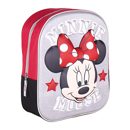 CERDÁ LIFE'S LITTLE MOMENTS Mädchen Kindergartenrucksack mit 3D Abbildung von Minnie Mouse-Vorschulranzen mit Einzeltasche für 3-6 Jährige Kinder Rucksack, Rot von CERDÁ LIFE'S LITTLE MOMENTS