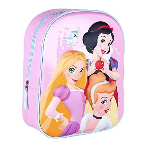 CERDÁ LIFE'S LITTLE MOMENTS Mädchen Kindergartenrucksack mit 3D Abbildung von Prinzessinnen Disney-Vorschulranzen mit Einzeltasche für 3-6 Jährige Kinder Rucksack, Rosa von CERDÁ LIFE'S LITTLE MOMENTS