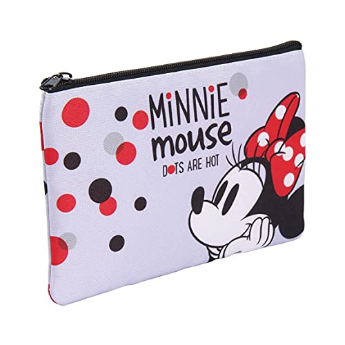 CERDÁ LIFE'S LITTLE MOMENTS - Kleine Kosmetiktasche für Damen, Minnie Maus, offizielles Lizenzprodukt von Disney., Hellgrau von CERDÁ LIFE'S LITTLE MOMENTS