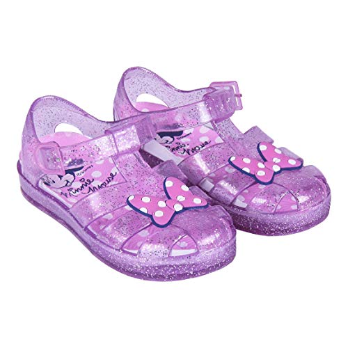 Cerdá Life'S Little Moments Mare | Sandali Bambina-Glitter-Licenzia Ufficial Strandmädchen | Minnie Mouse Sandalen für Mädchen-Glitzer-Offizielle Disney-Lizenz, Morado, 27 EU von CERDÁ LIFE'S LITTLE MOMENTS