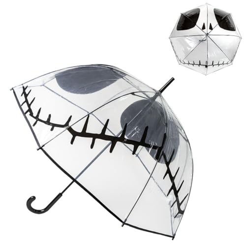 CERDÁ LIFE'S LITTLE MOMENTS Nightmare Pre-Christmas Regenschirm für Erwachsene – Schwarz und Weiß – Manuelles Öffnen – Jack Skellington – Originalprodukt, entworfen in Spanien, Schwarz/Weiß von CERDÁ LIFE'S LITTLE MOMENTS