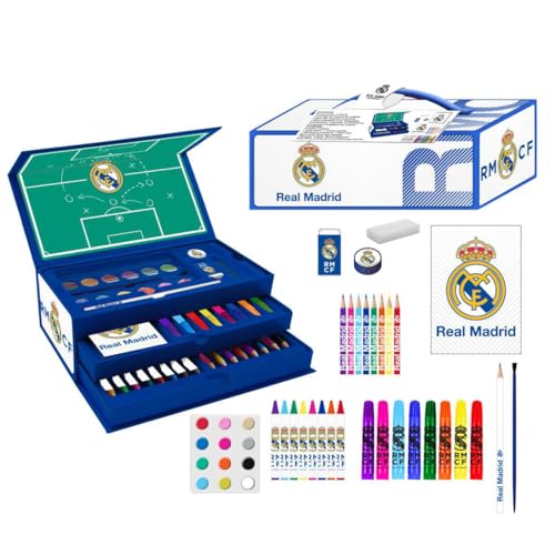 CERDÁ LIFE'S LITTLE MOMENTS Real Madrid Malset – Schulmäppchen für Kinder, komplett mit Filzstiften – Buntstifte und offizielles Clubzubehör von CERDÁ LIFE'S LITTLE MOMENTS