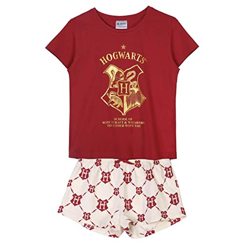 CERDÁ LIFE'S LITTLE MOMENTS - Schlafanzug für Damen von Hogwarts [ Harry Potter ] | Schlafanzug Baumwolle 100% aus 2 Teile zusammengesetzt (Pyjamahose + Oberteil) - Offizielle Lizenz von Warner Bros von CERDÁ LIFE'S LITTLE MOMENTS