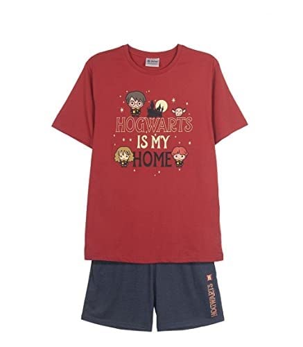 CERDÁ LIFE'S LITTLE MOMENTS - Schlafanzug für Herren von Harry Potter | Baumwolle 100% aus 2 Teile zusammengesetzt (Pyjamahose + Oberteil), Dunkelrot, XL, 2200009100_T5XL-C64 von CERDÁ LIFE'S LITTLE MOMENTS