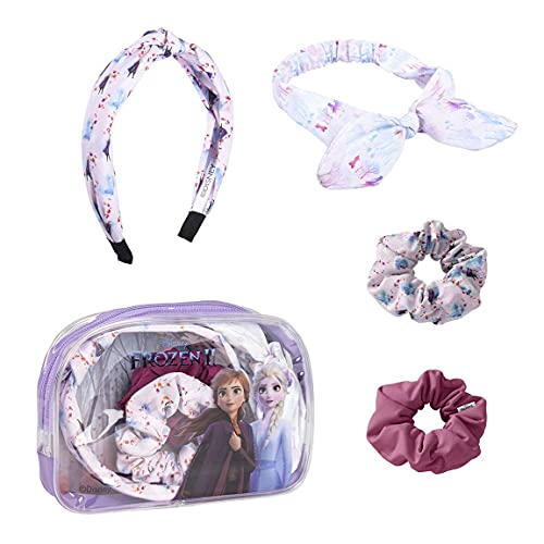 CERDÁ LIFE'S LITTLE MOMENTS - Set Haarschmuck Mädchen mit Kulturtasche Kinder | 4-teiliges Haar Schmuck Set mit Kosmetiktasche von Frozen II - Offizielle Disney Lizenz, Mehrfarbig von CERDÁ LIFE'S LITTLE MOMENTS