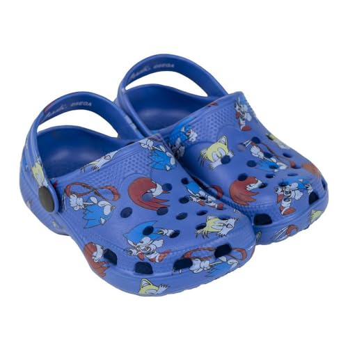 CERDÁ LIFE'S LITTLE MOMENTS Sonic Clogs für Kinder - Blau - Größe 30/31 - Hergestellt aus 100% Eva - Kinder Clogs - Sonic, Tails und Knuckles Print - Original Produkt entworfen in Spanien von CERDÁ LIFE'S LITTLE MOMENTS