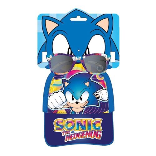 CERDÁ LIFE'S LITTLE MOMENTS Sonic Mütze mit Sonnenbrille Set - Kinder Kappe und Sonnenbrille im Sonic Design von CERDÁ LIFE'S LITTLE MOMENTS