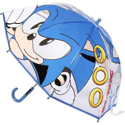 CERDÁ LIFE'S LITTLE MOMENTS Sonic the Hedgehog Regenschirm für Kinder mit dynamischem Design – Windfester Kinderschirm mit sicheren Illustrationen und kindgerechter Handöffnung von CERDÁ LIFE'S LITTLE MOMENTS