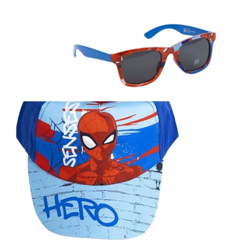 CERDÁ LIFE'S LITTLE MOMENTS Spider-Man Kinder Kappe mit Sonnenbrille Set - UV-Schutz Mütze und Brille im Spider-Man Design von CERDÁ LIFE'S LITTLE MOMENTS
