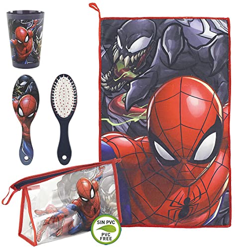 Spiderman-Kulturbeutel für Kinder|Offizieller Marvel-Kulturbeutel für Kinder|Spiderman-Etui mit Reißverschluss|Schulset empfohlen für Reise und Schule, ab 2 Jahren. von CERDÁ LIFE'S LITTLE MOMENTS