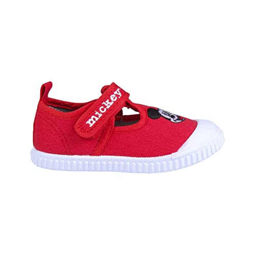 CERDÁ LIFE'S LITTLE MOMENTS Sportschuhe Mickey Mouse Sommer Kinderschuhe Klettverschluss | Stoff Schuhe Kinder Jungen-Offizielle Disney Lizenz | Größe 24, Rot, EU von CERDÁ LIFE'S LITTLE MOMENTS