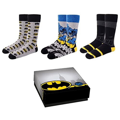 CERDÁ LIFE'S LITTLE MOMENTS Unisex Adulto Pack 3 Calcetines Algodón de Batman-Licencia Oficial DC Comics, Multicolor, 36 von CERDÁ LIFE'S LITTLE MOMENTS