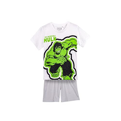 CERDÁ LIFE'S LITTLE MOMENTS Unisex Baby Schlafanzug für Kinder Hulk-Sommerpyjama für Jungen, Weiß, 122 von CERDÁ LIFE'S LITTLE MOMENTS