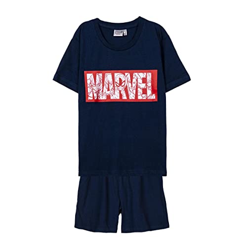 CERDÁ LIFE'S LITTLE MOMENTS Unisex Baby Schlafanzug für Kinder Marvel Sommerpyjama für Jungen, Blau und rot, 152 von CERDÁ LIFE'S LITTLE MOMENTS