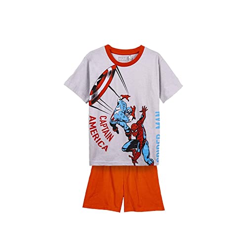 CERDÁ LIFE'S LITTLE MOMENTS Unisex Baby Schlafanzug für Kinder Spiderman und Captain America Sommerpyjama für Jungen, Zweifarbiges Design, 104 von CERDÁ LIFE'S LITTLE MOMENTS