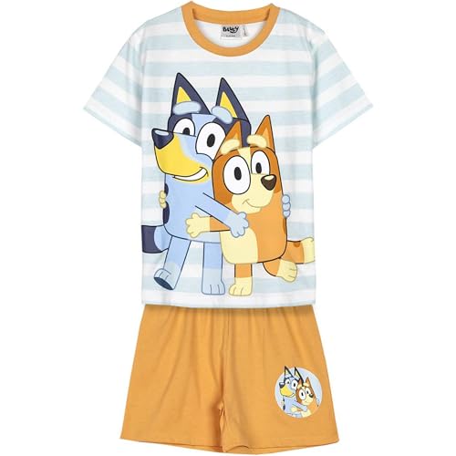 CERDÁ LIFE'S LITTLE MOMENTS Unisex Kinder Bluey Pyjama Shorts Set, Blue and Brown, 6 Jahre EU von CERDÁ LIFE'S LITTLE MOMENTS