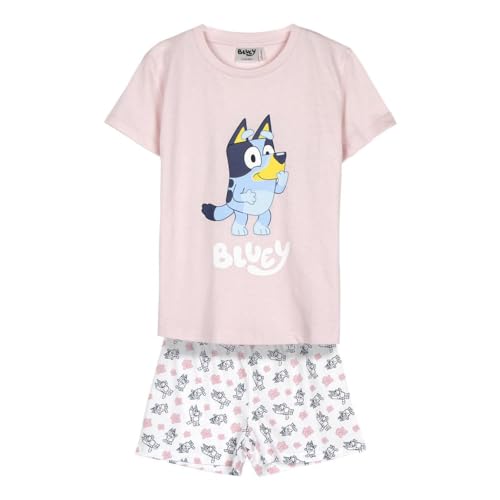 CERDÁ LIFE'S LITTLE MOMENTS Unisex Kinder Bluey Pyjama Shorts Set, Pink and White, 4 Jahre EU von CERDÁ LIFE'S LITTLE MOMENTS