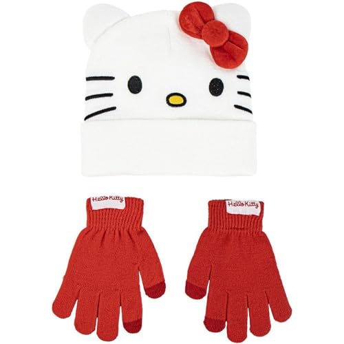 CERDÁ LIFE'S LITTLE MOMENTS Unisex Kinder Gorro Y Guantes Hello Kitty Suaves Y Licencia Oficial-Ropa Térmica Infantil Ideal Frío 2-teiliges Set, Einheitsgröße (2er Pack) von CERDÁ LIFE'S LITTLE MOMENTS