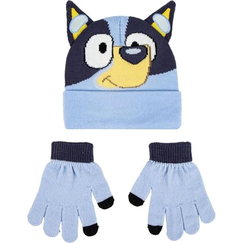 CERDÁ LIFE'S LITTLE MOMENTS Unisex Kinder Gorro Y Guantes Suaves Y Licencia Oficial-Ropa Térmica Infantil Bluey Ideal Frío Estilo Divertido Y Colorido 2-teiliges Set, Blau, Einheitsgröße (2er Pack) von CERDÁ LIFE'S LITTLE MOMENTS
