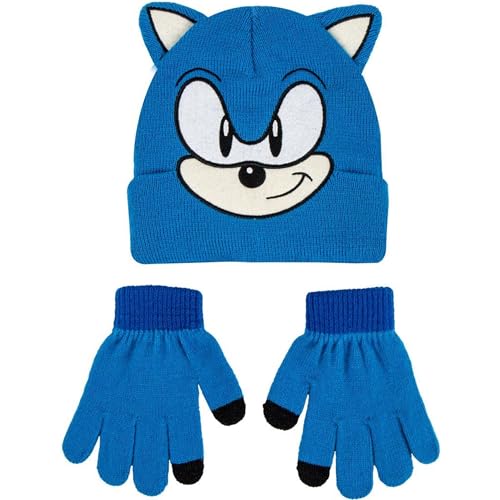 CERDÁ LIFE'S LITTLE MOMENTS Unisex Kinder Gorro Y Guantes Suaves Y Licencia Oficial-Ropa Térmica Infantil Ideal Frío 2-teiliges Sonic-Set, akustisch, Einheitsgröße (2er Pack) von CERDÁ LIFE'S LITTLE MOMENTS