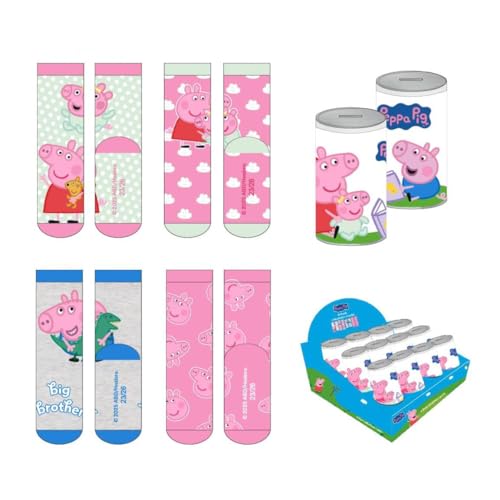 CERDÁ LIFE'S LITTLE MOMENTS Unisex Kinder Pack Piezas Pig Diseño Cómodo Y Seguro | Calcetines Cómodos para Niños Peppa Wutz Socken, 4 Stück, 23-26 (4er von CERDÁ LIFE'S LITTLE MOMENTS