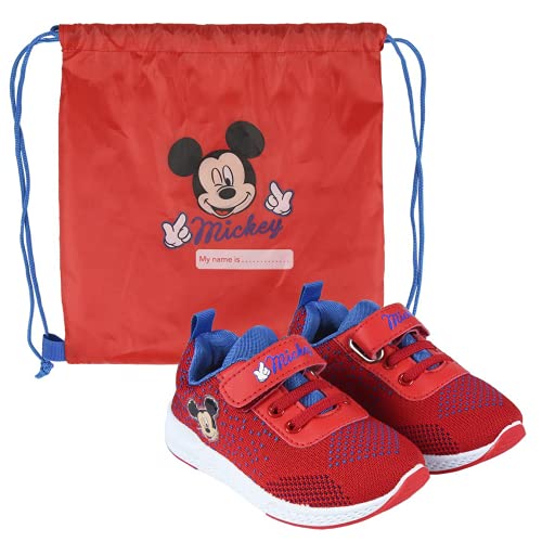 Cerdá - Mickey Mouse Kinderschuhe Jungen | Schuhe Kinder Jungen mit Turnbeutel - Offizielle Lizenz, Rot, 24 EU von CERDÁ LIFE'S LITTLE MOMENTS