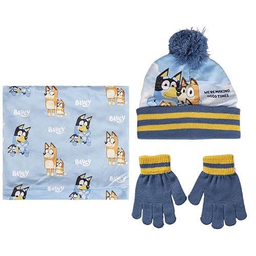 Cerdá Unisex Kinder Bluey, Handschuhe Und Höschen Mütze, Gelb und Blau, Einheitsgröße von CERDÁ LIFE'S LITTLE MOMENTS