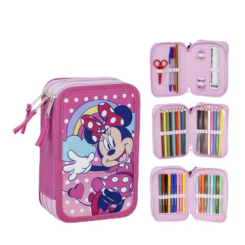 Federmäppchen für Kinder Minnie Maus, Rosa, Reißverschluss, 12,5 x 6,5 x 19,5 cm, Dreifachfach, inklusive Zubehör, Originalprodukt, entworfen in Spanien, Rosa, Federmäppchen Federmäppchen für Kinder Minnie Maus, Rosa, Reißverschluss, 12,5 x 6,5 x 19,5 cm, Dreifachfach, inklusive Zubehör, Originalprodukt, entworfen in Spanien, Rosa, Federmäppchen von CERDÁ LIFE'S LITTLE MOMENTS
