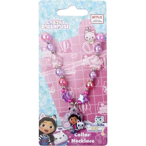 Gabby's Dollhouse Kinder-Halskette mit Anhänger und dekorativen Perlen in Stern- und Blumenform, offizieller Schmuck für Mädchen ab 3 Jahren, ideales Geschenk und symbolisches Spiel von CERDÁ LIFE'S LITTLE MOMENTS