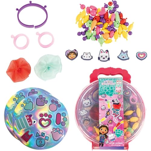 Gabby's Dollhouse Schmuckset | über 100 Teile zur Herstellung von Halsketten, Armbändern und Ringen | Bastelspielzeug für Mädchen ab 3 Jahren von CERDÁ LIFE'S LITTLE MOMENTS