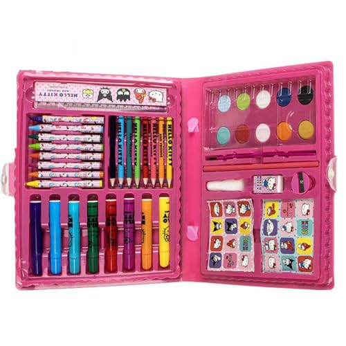 Hello Kitty Buntstift-Set für die Schule, komplett mit Filzstiften, Buntstiften und thematischem Zubehör für Mädchen, Fans des süßesten Charakters von Sanrio, Hello Kitty Box, 26.7x45.3x3.0 cm von CERDÁ LIFE'S LITTLE MOMENTS