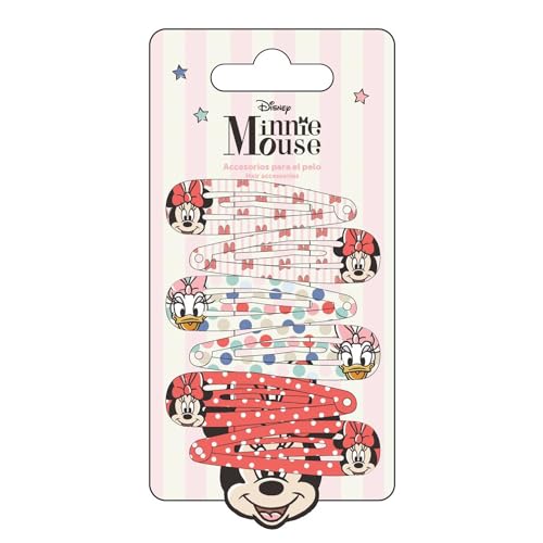 Minnie Maus und Freunde Haarspangen Schönheitsset für Mädchen mit Schleife oben und Glitzer - Set enthält 6 Haarspangen von CERDÁ LIFE'S LITTLE MOMENTS