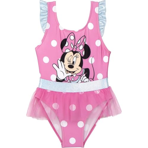 Minnie Mouse Kinderbadeanzug - Rosa und Weiß - Größe 3 Jahre - Mädchenbadeanzug aus 85% Polyester und 15% Elastan mit 210 g/m² - Schnell trocknend - Original Produkt entworfen in Spanien von CERDÁ LIFE'S LITTLE MOMENTS