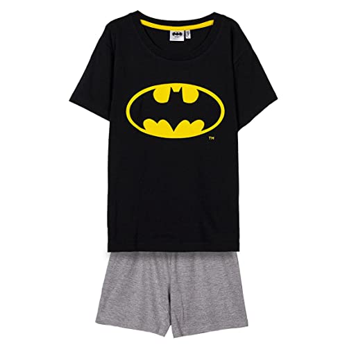 Schlafanzug für Kinder Batman - Schwarz und Grau - Größe 8 Jahre - Kinderschlafanzüge aus 100% Baumwolle - Aufgedrucktes Logo - Original Produkt in Spanien Designed von CERDÁ LIFE'S LITTLE MOMENTS