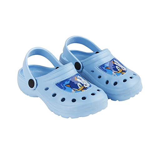 Sonic Clogs – Farbe Hellblau – Größe 26/27 – Aufgedrucktes Muster auf der Vorderseite – Kinder-Clogs aus EVA – Originalprodukt, entworfen in Spanien von CERDÁ LIFE'S LITTLE MOMENTS