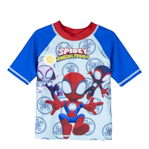 Spidey Swim T-Shirt - Blau und Rot - Größe 3 Jahre - T-Shirt mit kurzen Ärmeln - Hergestellt aus Polyester und Elastan 210 GSM - Spidey Druck - Original Produkt entworfen in Spanien von CERDÁ LIFE'S LITTLE MOMENTS