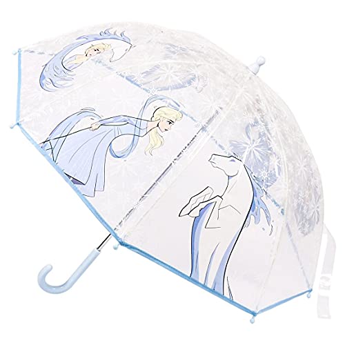 Textiel Trade Kinder-Regenschirm „Die Eiskönigin II“ mit Elsa und Pferd, transparent Gr. One size, blau TX-24558-BLU von CERDÁ LIFE'S LITTLE MOMENTS