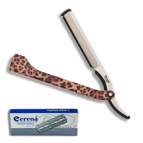 Cerena Profi Rasiermesser mit Wechselklinge aus Hochwertigem Edelstahl – Rasiermesser Herren inkl. 2 Rasierklingen – Barber Messer Made in Solingen (Leopard-Print) Cerena Profi Rasiermesser mit Wechselklinge aus Hochwertigem Edelstahl – Rasiermesser Herren inkl. 2 Rasierklingen – Barber Messer Made in Solingen (Leopard-Print) von CERENA