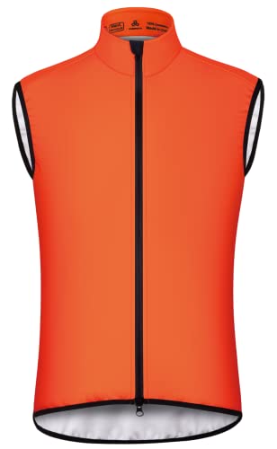 CEROTIPOLAR Club Fit Thermo-Fleece-Radweste für Herren, regen- und winddicht, Orange/Abendrot im Zickzackmuster (Sunset Chevron), L von CEROTIPOLAR