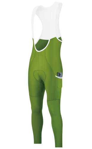 CEROTIPOLAR Thermo-Fleece-Fahrrad-Strumpfhose, Lätzchen, Fahrrad-Lätzchen, Hose für Herbst und kalten Winter, Latzstrumpfhose grün, XXL von CEROTIPOLAR