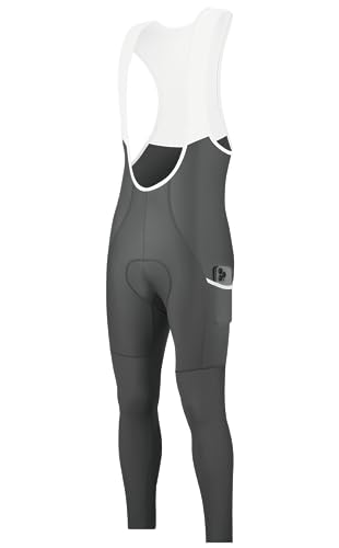 CEROTIPOLAR Thermo-Fleece-Radhose, Trägerhose, Fahrrad-Lätzchenhose für Herbst und kalten Winter, Trägerhose Grau, X-Groß von CEROTIPOLAR