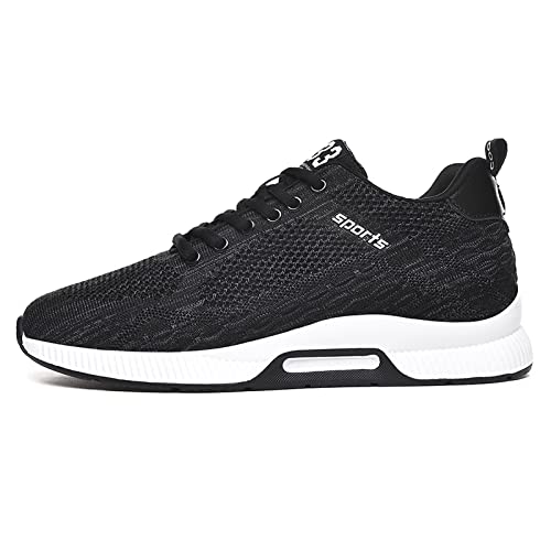 Aufzug Schuhe Herren 2,36 Zoll Elevator Schuhe Schnürhalbschuhe Leichte Atmungsaktiv Anzugschuhe Lace-up Sportschuhe Freizeitschuhe Schwarz 37 von CERYTHRINA