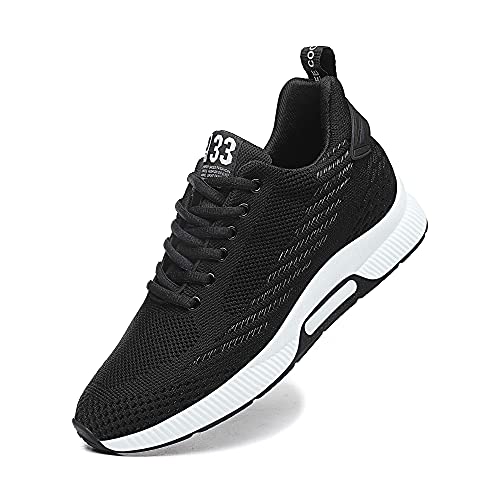 CERYTHRINA Atmungsaktiv Freizeit Turnschuhe Herren Leichtgewicht Sportschuhe Klassische Mode Schnürschuhe rutschfeste Outdoor Trainingsschuhe Schwarz 39 von CERYTHRINA