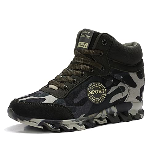 CERYTHRINA Damen Wedges Turnschuh Walkingschuhe mit Keilabsatz Sportschuhe Outdoors Leichte Bequeme Atmungsaktiv Camouflage Sneakers Leder 39 von CERYTHRINA