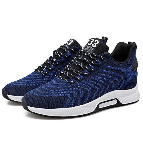 Elevator Schuhe Herren Leichte Atmungsaktiv Anzugschuhe Schnürhalbschuhe 2,36 Zoll Lace-up Sportschuhe Mode Bequem Freizeitschuhe Aufzug Schuhe Blau 42 von CERYTHRINA