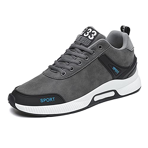 CERYTHRINA Herren Aufzug Leder Schuhe 2.37 In Unsichtbar Erhöhte Schuhe Mode Komfort Laces Elevator Schuhe Lässige Höhe Erhöhung Laufschuhe Erhöhte Schuhe Sneakers Grau 40 von CERYTHRINA