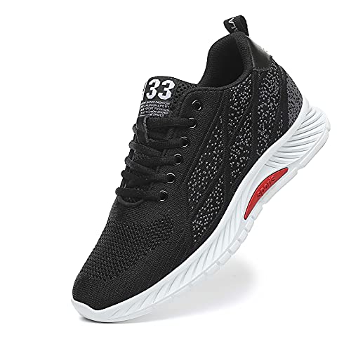 CERYTHRINA Herren Aufzug Schuhe Mit Hidden Lifting 2.36 Zoll Heel Leichte Atmungsaktiv Sportschuhe Jogging Dämpfung rutschfest Bequeme Mode Freizeitschuhe Schwarz 42 von CERYTHRINA