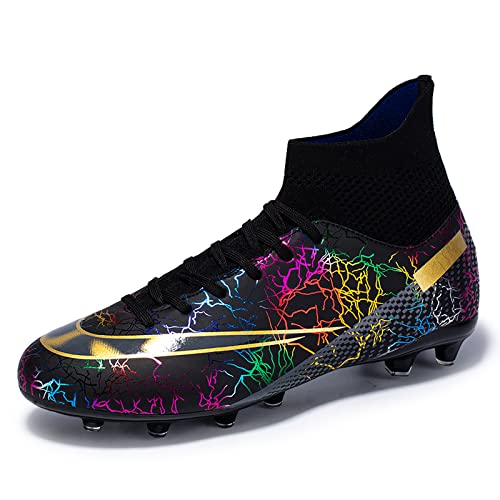 CERYTHRINA Herren Fussballschuhe High Top Cleats Fußballschuhe Kinder Professionelle Athletics Atmungsaktiv Trainingsschuhe Outdoor Abriebfest Turf Turnschuhe Sport Football Schuhe Schwarz Stollen 48 von CERYTHRINA