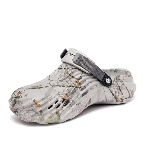 CERYTHRINA Herren Garten Clogs: Klassische Grafik Clogs - Leichte Sportliche Outdoor Sandalen - Wasserschuhe für Strand, Schwimmen,Tauchen Grey 46 von CERYTHRINA